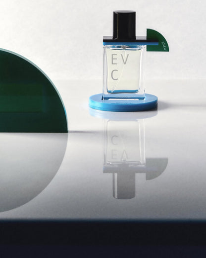 Anew by EVC with blue and green details and a mirrored reflection